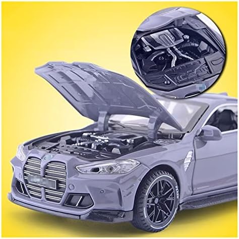 Ölçekli araba modeli M4 Coupe alaşım araba modeli Diecast Metal spor araba modeli dekorasyon ses ve ışık 1: 32 oranı
