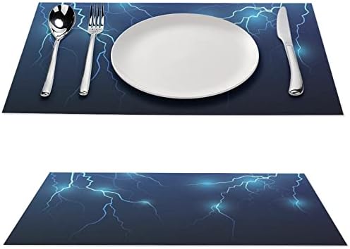 Thunderbolt Flaş Strike PVC Masa Paspaslar Yıkanabilir Placemats Masa Örtüsü masa pedi için yemek masası