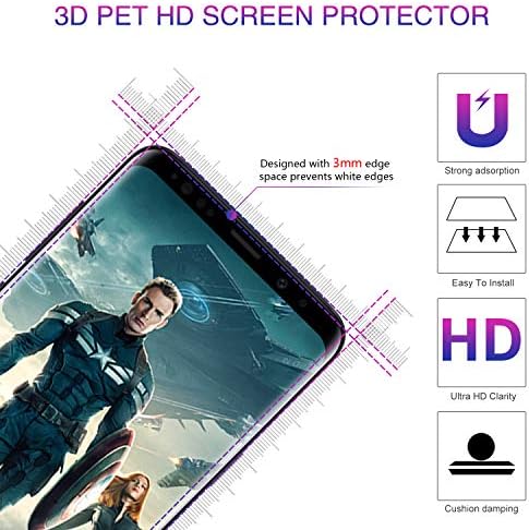 Samsung Galaxy ıçin LeYı S9 Artı Kılıf, Galaxy S9 + Kılıf ile [2 Paket] 3D Kavisli Ekran Koruyucu, [Askeri Dereceli]