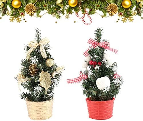 jojofuny Oturma Masa Mini Etek Süsler Dekor için Noel Koni Tatil Çam Beyaz Süs Odası Ev Holly Berry Ağacı Masaüstü