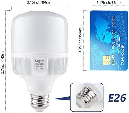 Mljjbm 150 W-200 W Eşdeğer LED Ampul, parlak Günışığı Beyaz Ampuller 5000 K 23 Watt yüksek Lümen, süper Parlak 2550