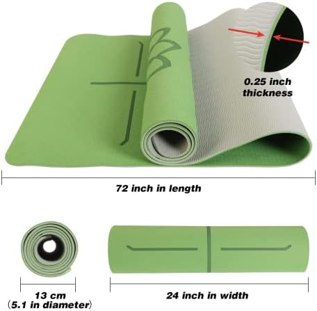 Mat Blok Torin Yoga Kaymaz 1/4 Kalın Anti-Gözyaşı Yüksek Yoğunluklu TPE Çevre Dostu Mat Ev, Pilates ve Zemin Egzersizleri