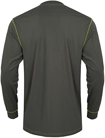 WORKWEYA FR Gömlek Erkekler için 6.5 oz Aleve Dayanıklı Uzun Kollu Henley Gömlek NFPA 2112 / CAT2