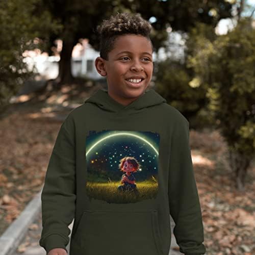 Gökyüzündeki Yıldızlar Çocuk Sünger Polar Kapüşonlu Sweatshirt-Grafik Çocuk Kapüşonlu Sweatshirt-Çocuklar için Güzel