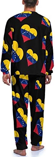 Aşk Venezuela Kalp Atışı erkek Pijama Takımı Uzun Kollu Kazak Pijama Yumuşak Salon Seti Pjs Ev Seyahat için