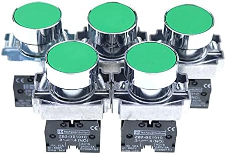 DASEB 5 adet / grup XB2 BA31 XB2-BA31 Yeşil Kendini Sıfırlama Anlık Gömme Buton 1 N/O Düz basmalı düğme anahtarı