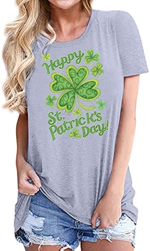 Komik St Patrick Günü T - Shirt Kadınlar için Shamrock İrlandalı Crewneck Yaz Rahat kısa kollu T Gömlek Grafik Bluz