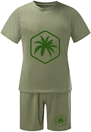 Bmısegm Büyük ve Uzun Boylu Takım Elbise Erkekler için Erkekler Yaz Kıyafet Plaj Kısa Kollu Baskılı Gömlek kısa Takım