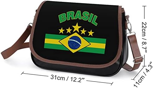 Brezilya Bayrağı Deri Orta omuz çantası moda rahat Crossbody askılı çanta