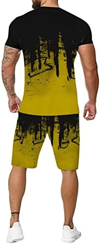 Eşofman Erkekler Yaz İki Parçalı Spor Koşu Mürekkep Püskürtmeli Açık erkek Boyutu Takım Elbise 3D Eğlence Yaz Büyük