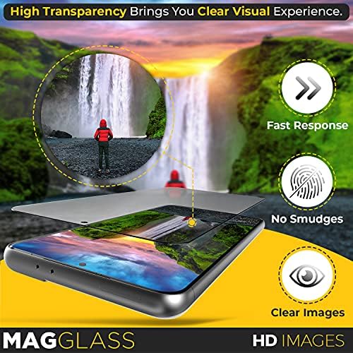 magglass Samsung S21 FE Ekran Koruyucu Temperli Cam Anti Kabarcık UHD Tam Kapsama Ekran Koruyucu için Galaxy S21