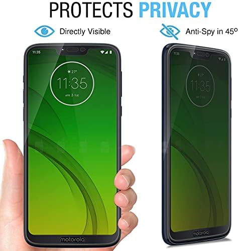 Anbel Tasarım Anbzsign [2 Paket] Motorola Moto G7 Güç / G7 Supra / G7 Optimo Maxx Gizlilik Ekran Koruyucu, Anti-Casus