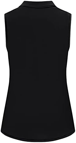 Moydan Bayan Golf polo gömlekler Kolsuz Tenis Tankı Üstleri Yaz Spor Atletik T Shirt 4 Düğme ile