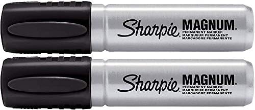Sharpie 44001 Büyük Boy Keski Ucu Ekstra Geniş Magnum Kalıcı İşaretleyici (2'li Paket), Siyah, Sağlam Ekstra Geniş