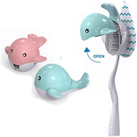 Çocuklar için Heasa Diş Fırçası Tutucu Karikatür Diş Fırçası Tutucu (Mor Ladybud)
