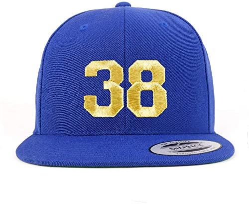 Trendy Giyim Mağazası Numarası 38 Altın iplik Düz Fatura Snapback Beyzbol Şapkası