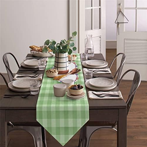 JAHH Yeşil Ekose Masa Koşucu Mutfak Yemek masa süsü Düğün masa süsü Masa Örtüsü ve Placemats (Renk: D, Boyutu: 4