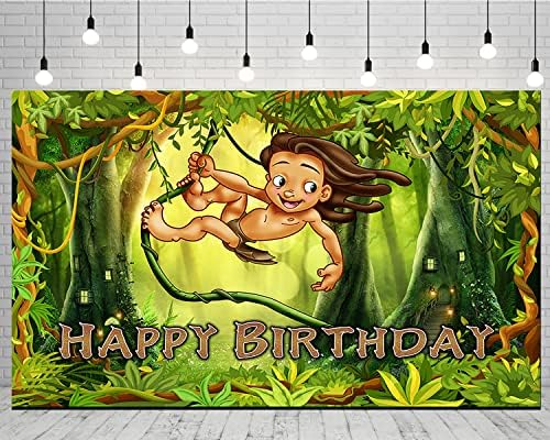 Tarzan Zemin Doğum Günü Partisi Malzemeleri için 5x3ft Safari Jungle Fotoğraf Arka Plan Bebek Tarzan Tema Parti Kek