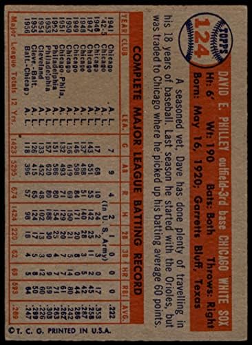 1957 Topps 124 Dave Philley Chicago White Sox (Beyzbol Kartı) - White Sox