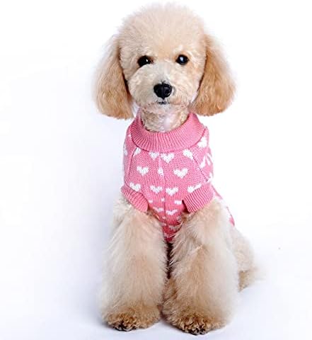 Fab Köpek Kazak Tasma Delik Köpek Desen Pet Şeftali Giysileri Kış Sevimli Kazak ve Kalp Sonbahar Kedi Evcil Hayvan