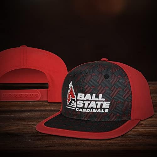 Ball State Üniversitesi Snapback Şapka, Yapılandırılmış 6 Panelli Beyzbol Şapkası, Kırmızı