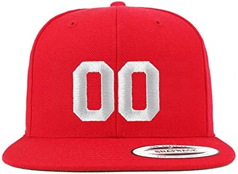 Trendy Giyim Mağazası Numarası 00 Beyaz İplik İşlemeli Düz Fatura Snapback Beyzbol Şapkası