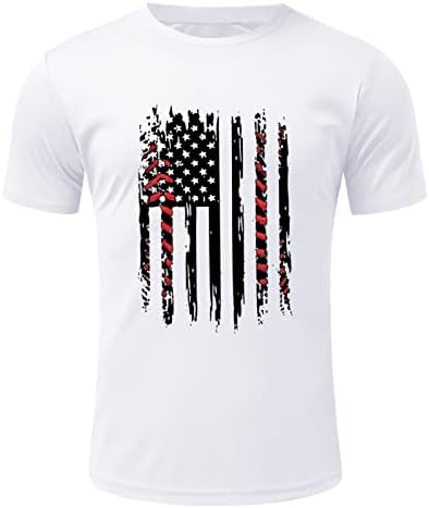 XXBR Amerikan Bağımsızlık Günü Üst Erkekler için 4th Temmuz Tee Gömlek Crewneck Yıldız Çizgili Baskı Bluz ABD Bayrağı