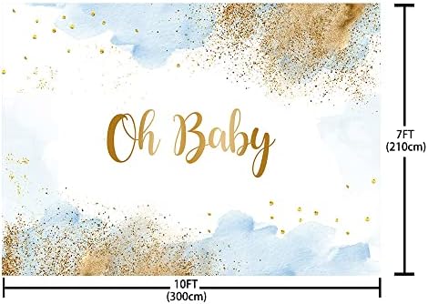 SENDY 10x7ft Oh Bebek Zemin Çocuklar için Suluboya Pastel Fotoğraf Arka Plan Mavi Bulutlar Altın Glitter Bebek Duş