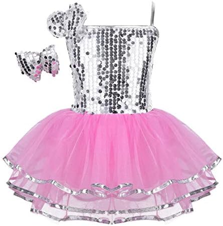 ıEFiEL Kız Çocuk Bale Tutu Elbise Modern Caz Dans Kıyafeti Sahne Performansı Kostüm Giyim