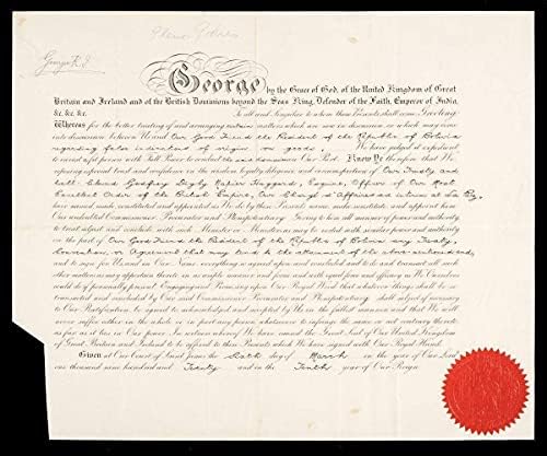 BÜYÜK BRİTANYA KRALI George V. imza, imzalı belge