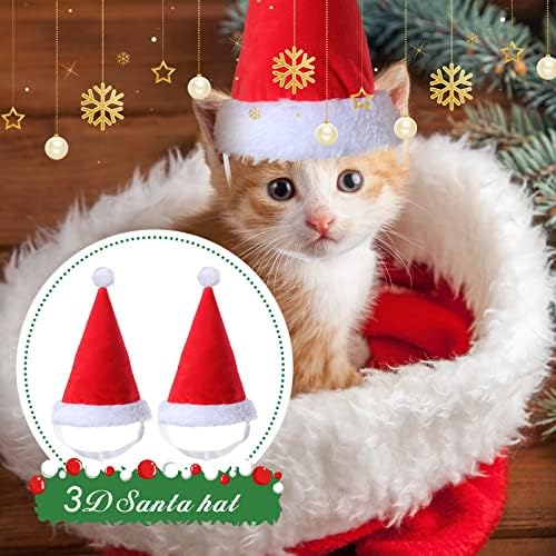 2 Adet Pet Noel Santa Şapka Köpek Noel Noel Baba Şapka Ayarlanabilir Noel Kedi Şapka Sevimli Kafa Noel Partisi Malzemeleri