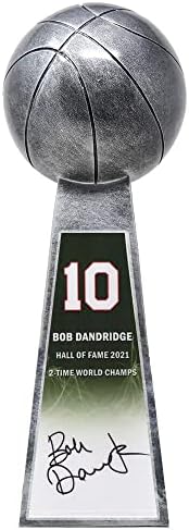 Bob Dandridge İmzalı Basketbol Şampiyonu 14 İnç Çoğaltma Gümüş Kupa İmzalı Basketbollar