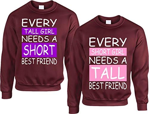 ALLNTRENDS 2 Yetişkin Sweatshirt Seti Her Uzun Boylu Kızın Kısa BF Eşleşen Üste İhtiyacı Vardır