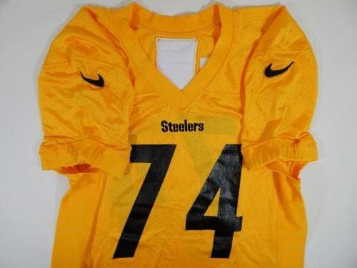 2020 Pittsburgh Steelers 74 Oyun Verilen Sarı Antrenman Forması 873-İmzasız NFL Oyun Kullanılmış Formalar