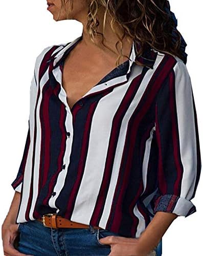 Yubnlvae Yaz Hafif Kare Boyun Uzun Kollu T Shirt Kadınlar için Çizgili 2023 Moda Rahat Tişörtü Artı Boyutu