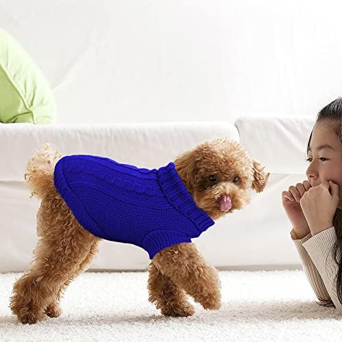 cobee Köpek Kazak Küçük Köpekler için, klasik Düz Renk Triko Kış Erkek / Kadın Köpek Giysileri Sıcak Köpek Ceket