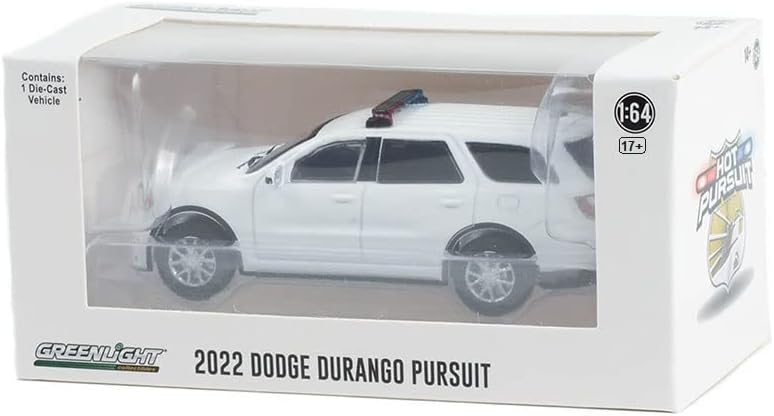 Greenlight 43003-L Sıcak Takip - 2022 Dodge Durango Takip Polisi-ışık çubuğu ve itme Çubuğu ile Beyaz (Hobiye Özel)