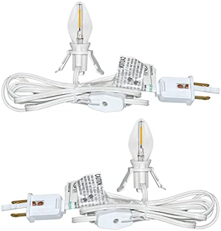 Pallerina aksesuar kablosu ile bir LED ampul, beyaz kordon ile On / Off anahtarı fişler, 6 ayaklar C7 LED ışıkları